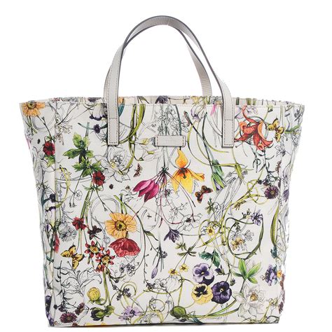 gucci floral tote bag